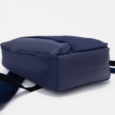 Youth backpack from textiles, mounting for a suitcase, blue color-2