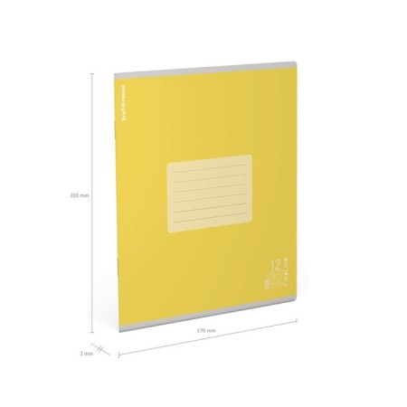 Notebook of 12 sheets in the Erichkrause "fineline" line, matte lamination, cover of coated cardboard, offset unit, mix-12