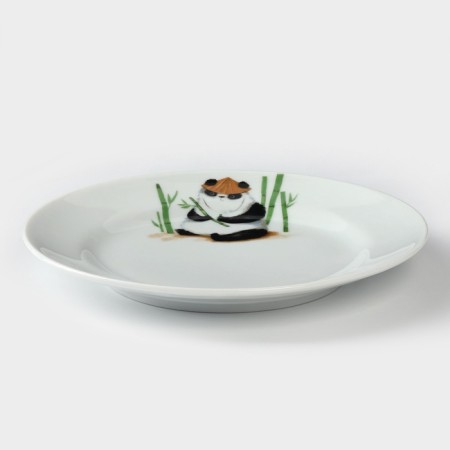 Porcelain plate "Panda", d = 17.5 cm, white-1
