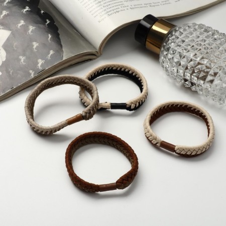Hair elastic band "Mahrushka Sport" wide weaving classic, 5 cm, mix-1