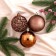 Set of balls plastic D-8 cm, 6 pcs "openwork overflow" brown