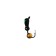Mormyshka ants black, green eye + ball gold, weight 0.9 g