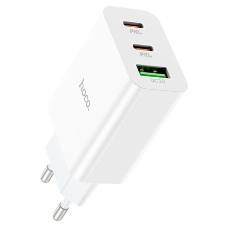 Network charger Hoco C99a, 2 Type-C, 1 USB, 20 W, 3 A, PD + Qc, white