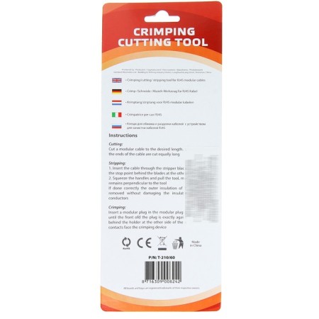 Ticks for squeezing and cutting cablespert T-210 cables, crimping, for twisted pair RJ-45-5