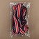 Braid knitted lamps 25 mm, 9.1 ± 0.5 m, red/white/dark blue color