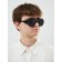Sunny glasses Round, UV 400, leather curtains, pipe 14.1 cm, width 12.1 cm, lens 5.2 x 5 cm, Cher