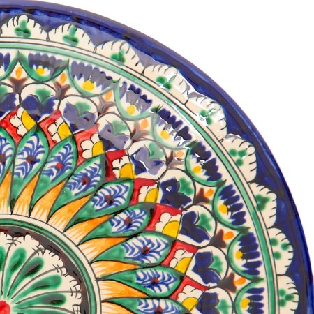 Plate of the Rishtan ceramics "Flowers", 25 cm, blue-2