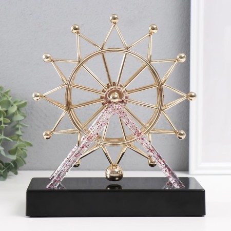 Plastic Plastic "Wheel of Ferris" from batteries, gold 21.8x8.8x25.5 cm