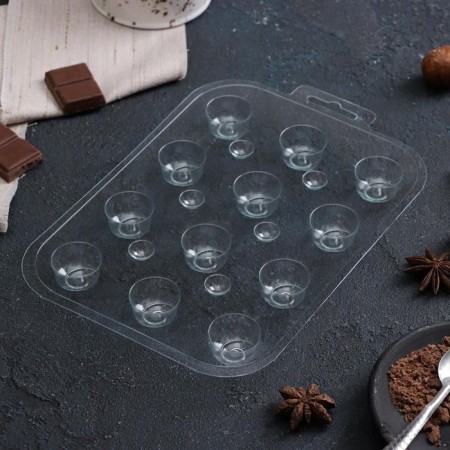 Form for chocolate and sweets “Round curls”, 13 × 9.5 cm, transparent color-2