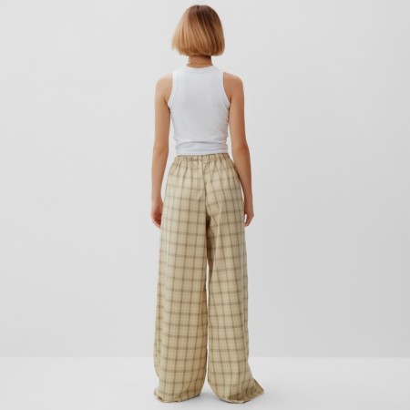 Women's pants Minaku: Casual Collection, Beige Cage color, size 44-3