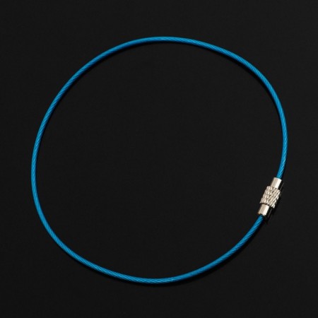 TORSO keychain, steel cable, 25 cm, blue-1