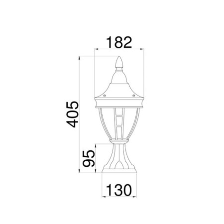 Landscape lamp Outdoor O027FL-01B, 1x60W, 18.2x18.2x40.5 cm, E27, Black color Black-2