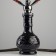 Hookah 65 cm, 2 tubes, black carved sausage, 60 x 14.5 cm