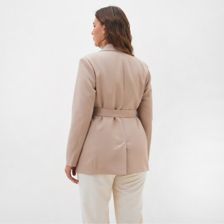 Women's jacket with a belt Mist Plus-Size, r.60, beige-2