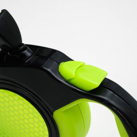 Roulette "Pigger" reflective, 3 m, up to 15 kg, cable, rubberized handle, green-2