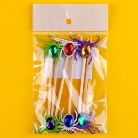 Skewers "Colored Spiders", in a set of 6 pieces, mix-4