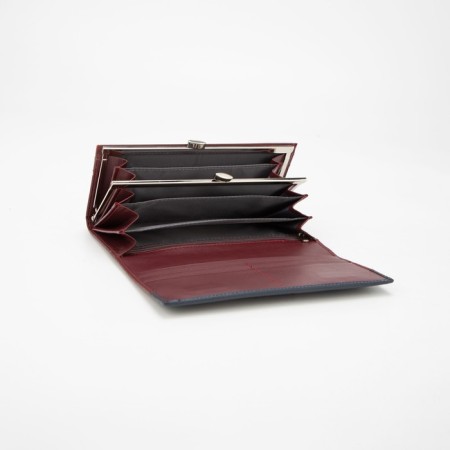 Women's wallet on magnets, burgundy color-2