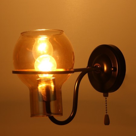 Sconces "Kagan" E27 40W Black 12x24x23 cm-2