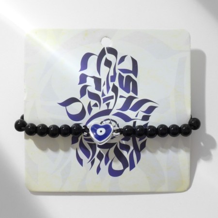 Bracelet-reinforcing "beads" heart, black color-2