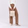 City backpack of artificial leather with lightning, milk color