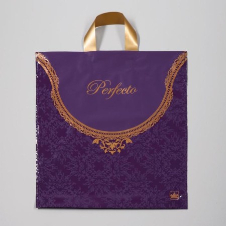 Perfecto violet package, polyethylene with a loop pen, 40 x 37 cm, 95 μm