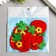 Decor for creativity Textile Embroidery "Strawberry with Flower" 6x4.5 cm