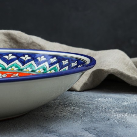 Largan Rishtan ceramics "Flowers", 33 cm, blue-2