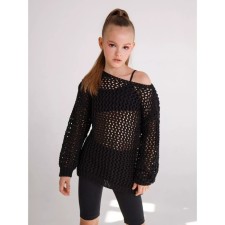 Sweater for the girl Amarobaby Knit Trend, height 134 cm, black color