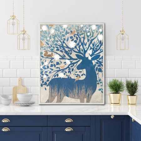 Reproduction of the picture "Deer No. 2", 40x50 cm, frame 20-001d-4