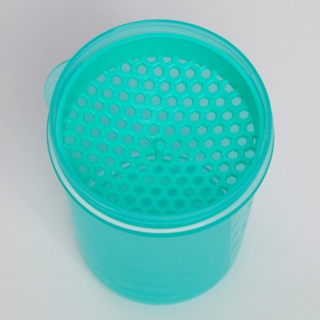 Sports shaker with a bowl for protein, purple-blue, 500 ml-3
