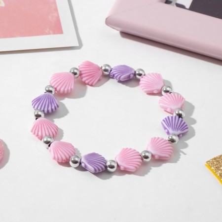 Bracelet Children's "chosen" shell, color pink-violet