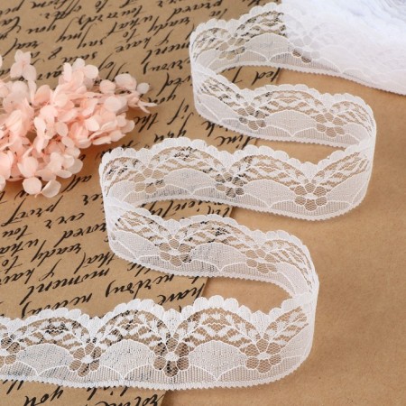 Capricon lace, 40 mm × 10 ± 1 m, white color