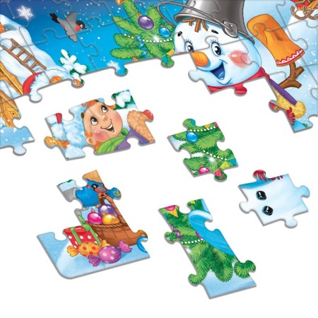 Children's puzzle "Funny snowman", 54 elements-2