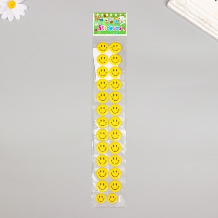 Stick plastic volumetric "emoticons" with gold stroke mix 33.5x6 cm-3