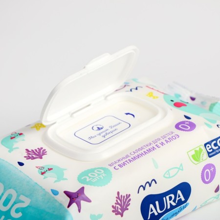 Wet Aura Ultra Comfort napkins, for children, 200 pcs.-9