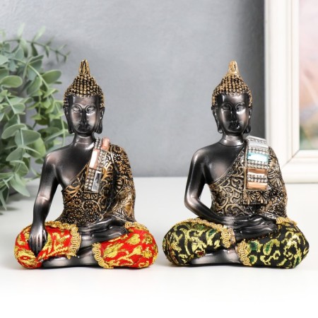 Polystone souvenir "Buddha in color toga with patterns. Sits" mix 10x6.2x15.5 cm