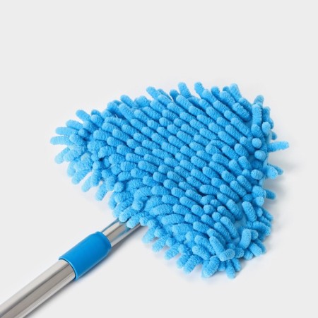 Workshop with a telescopic metal handle of a dilan, 14 × 16 × 54 (86) cm, rotary head, microfiber, blue color-4