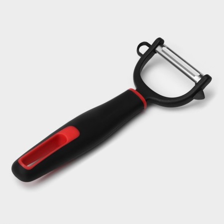 Vegetable cleaning of Digma, 17 cm, stainless steel, black color, red-3