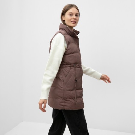 Warmed female vest, brown color, size 44-4