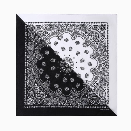 Women's scarf, white/black color, size 53-53-5