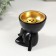 Black Polystone stand “A little man sits” black 6.7x6x6.8 cm