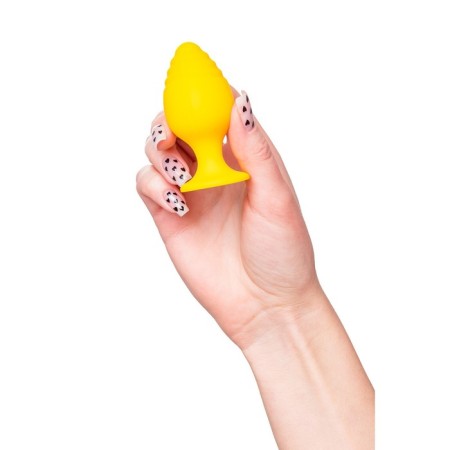 Anal sleeve Todo by toyfa riffle, silicone, 7.5 cm, yellow color-4
