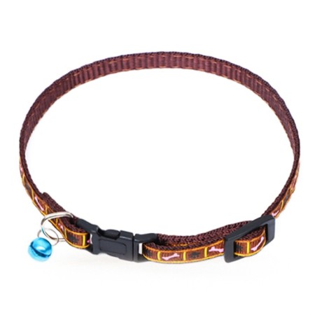 The two -layer collar with the fastx "Bones and legs", 30 x 1 cm, brown-1
