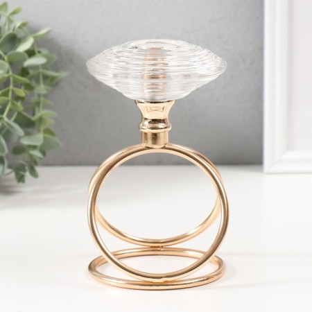 Summary metal, glass per 1 candle "Illusion of water" d = 3.5 cm gold 10x10x17 cm-3