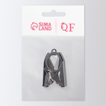 Scissors manicure, straight, folding, 9 cm, silver color-8