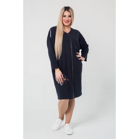Women's dress, size 56, dark blue color-2