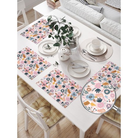 A set of napkins for setting the table "Tropical sketches", rectangular, size 32x46 cm, 4 pcs-1