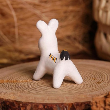 Souvenir "Bunny", white, gray, 3.5 × 4 × 5.5 cm, Kargopol toy, mix-8