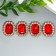 Decor for creativity Metal "Medallion octagonal" Rubin crystal rhinestones 2x1.5 cm