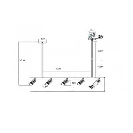 Kaiko chandelier, size 120x15x70 cm, 5x10W, GU10-1
